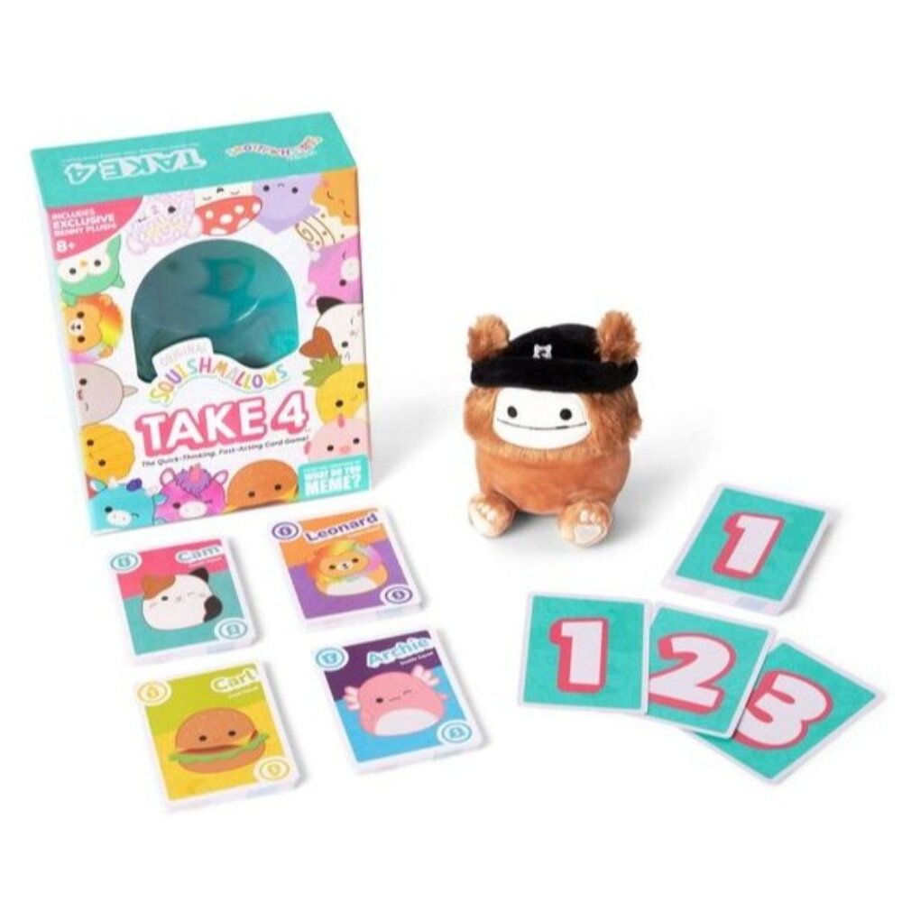 Squishmallows Take4 Fast Paced Card Game For Ages 8 and Over Includes Benny